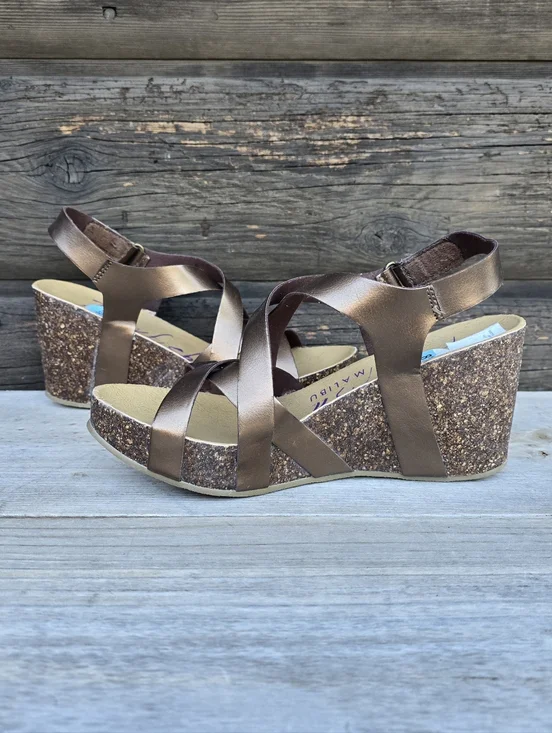 Blowfish Malibu Henrietta Y2K Boho Revival Platform Cork Wedge Sandals 8.5M - Picture 5 of 12